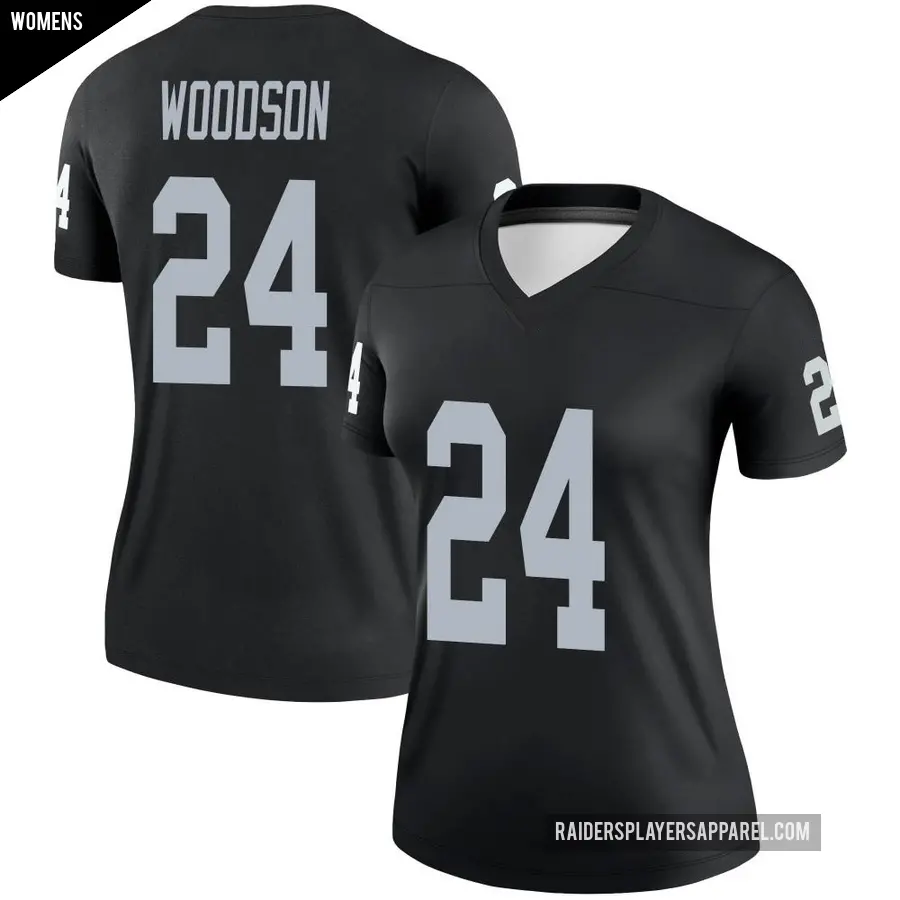 Women's Las Vegas Raiders ＃24 Charles Woodson Black Legend Jersey