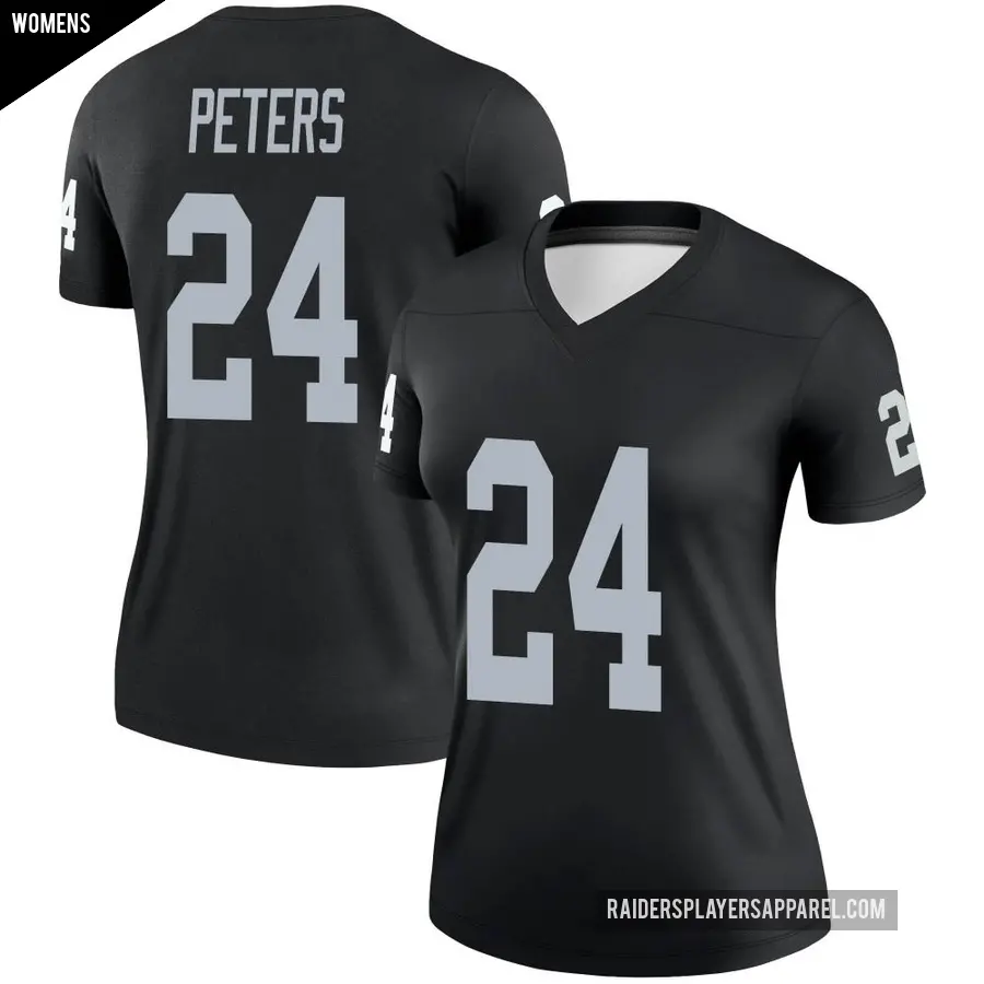 Women's Las Vegas Raiders ＃24 Marcus Peters Black Legend Jersey