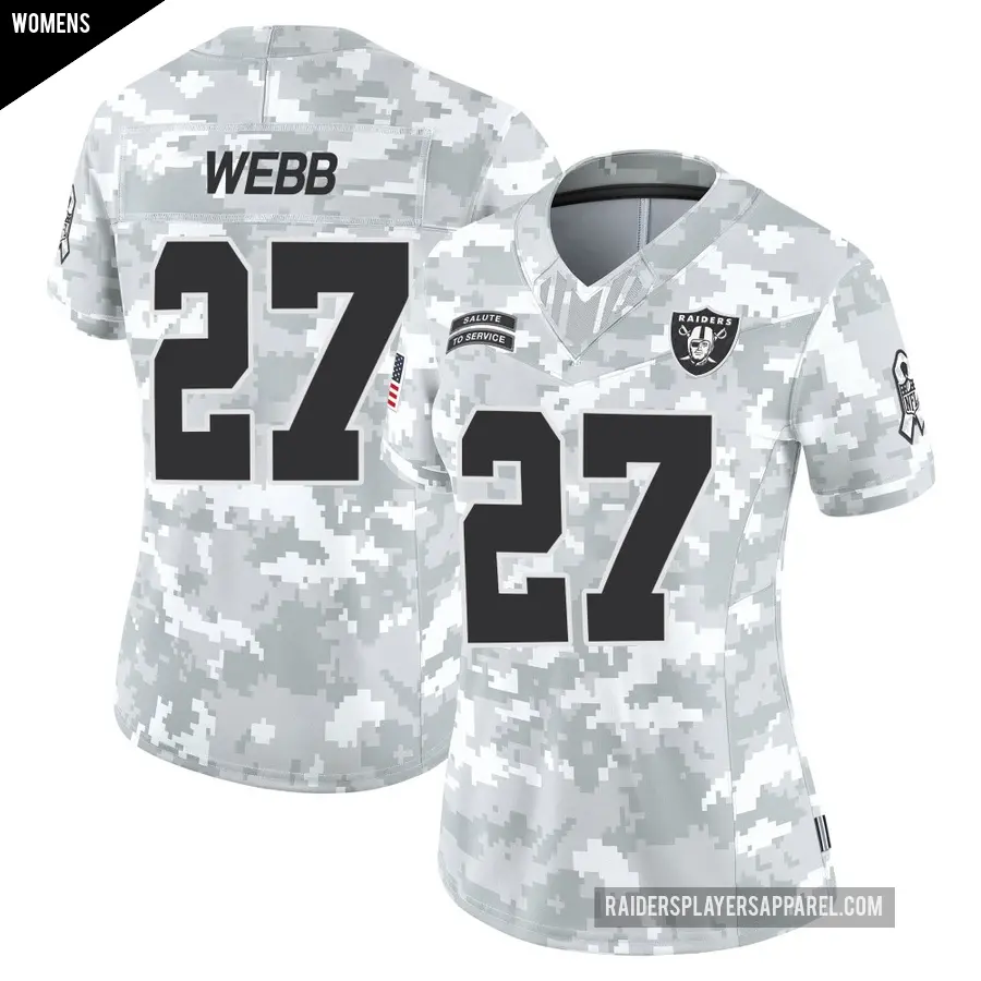 Women's Las Vegas Raiders ＃27 Sam Webb Arctic Camo Limited 2024 Salute to Service Jersey