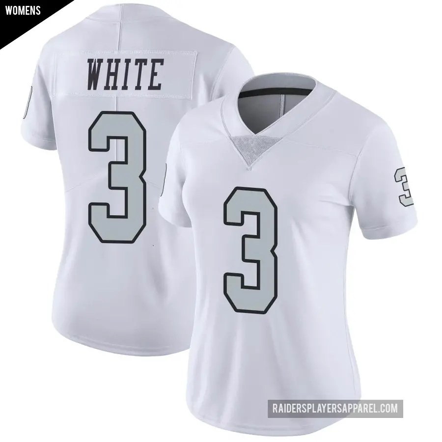 Women's Las Vegas Raiders ＃3 Zamir White White Limited Color Rush Jersey