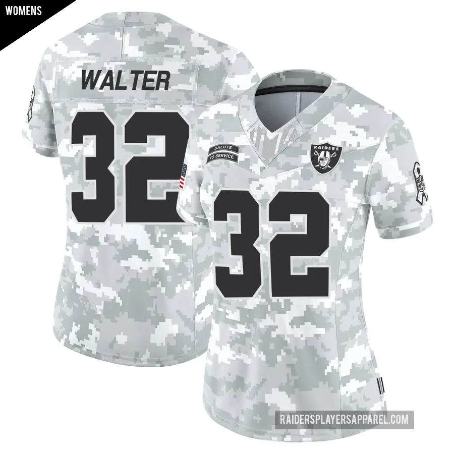 Women's Las Vegas Raiders ＃32 Austin Walter Arctic Camo Limited 2024 Salute to Service Jersey