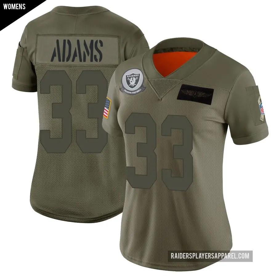 Women's Las Vegas Raiders ＃33 Jamal Adams Camo Limited 2019 Salute to Service Jersey