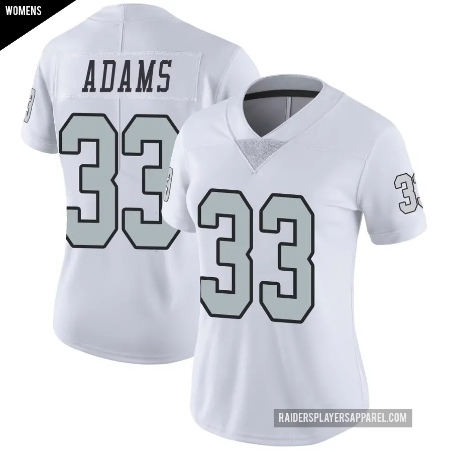 Women's Las Vegas Raiders ＃33 Jamal Adams White Limited Color Rush Jersey
