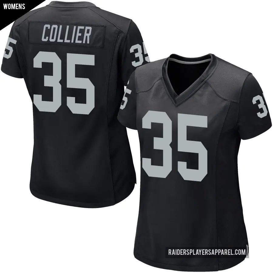 Women's Las Vegas Raiders ＃35 Chris Collier Black Game Team Color Jersey
