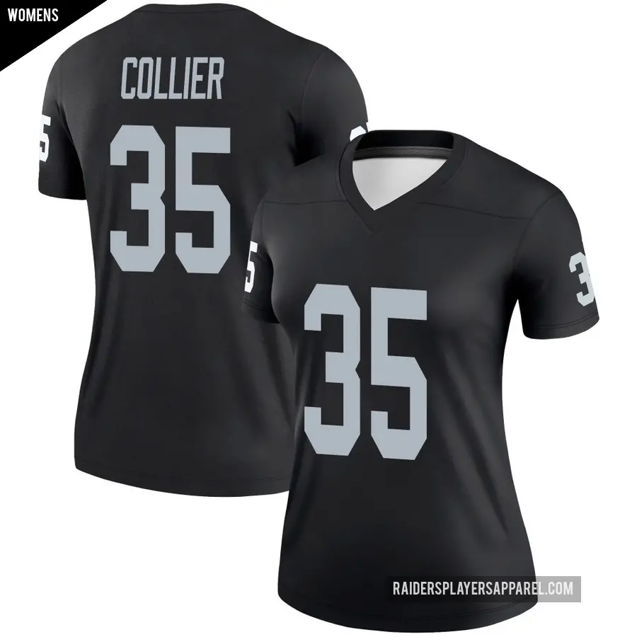 Women's Las Vegas Raiders ＃35 Chris Collier Black Legend Jersey