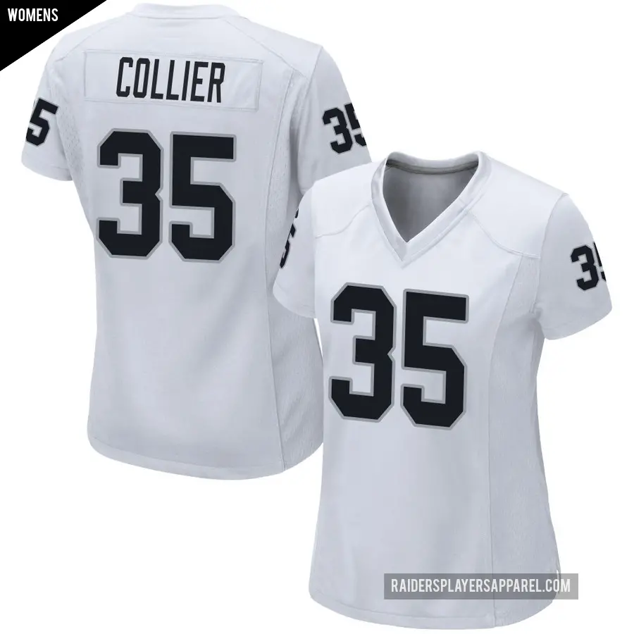 Women's Las Vegas Raiders ＃35 Chris Collier White Game Jersey