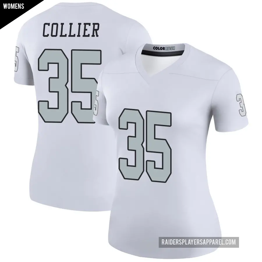 Women's Las Vegas Raiders ＃35 Chris Collier White Legend Color Rush Jersey