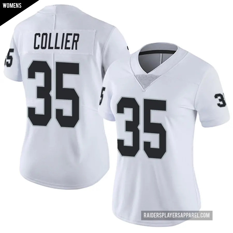 Women's Las Vegas Raiders ＃35 Chris Collier White Limited Vapor Untouchable Jersey