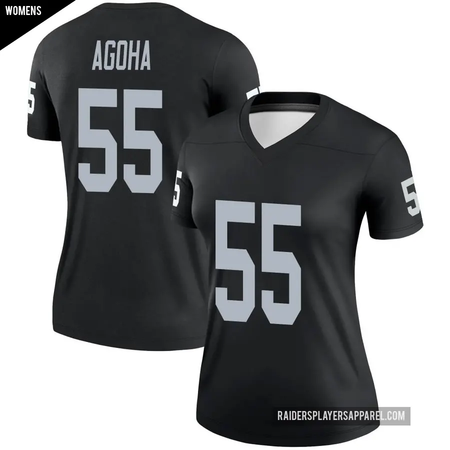 Women's Las Vegas Raiders ＃55 David Agoha Black Legend Jersey