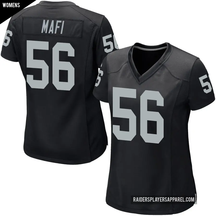 Women's Las Vegas Raiders ＃56 Atonio Mafi Black Game Team Color Jersey