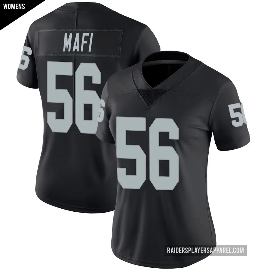 Women's Las Vegas Raiders ＃56 Atonio Mafi Black Limited Team Color Vapor Untouchable Jersey