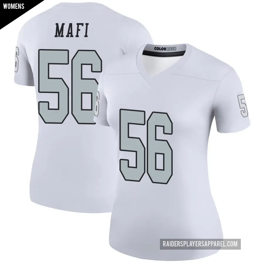 Women's Las Vegas Raiders ＃56 Atonio Mafi White Legend Color Rush Jersey