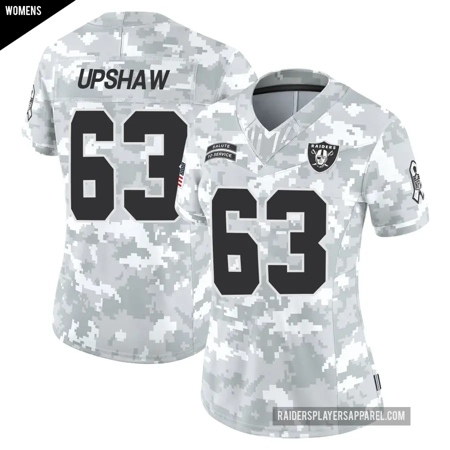 Women's Las Vegas Raiders ＃63 Wilson Gene Upshaw Arctic Camo Limited 2024 Salute to Service Jersey