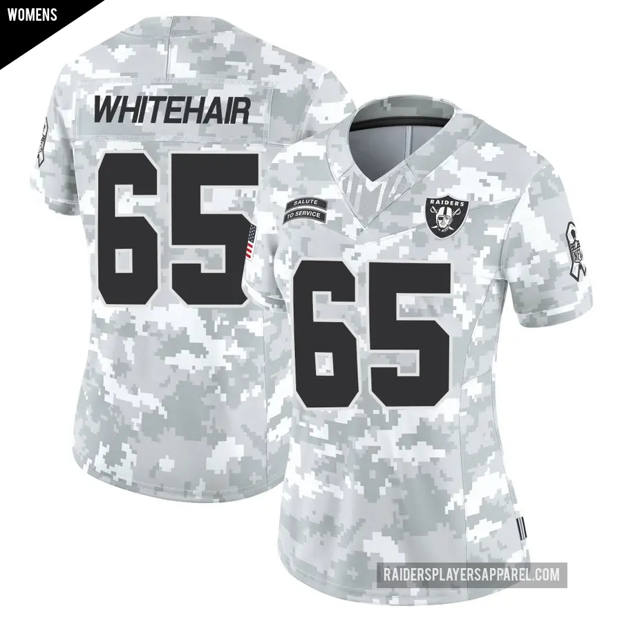 Women's Las Vegas Raiders ＃65 Cody Whitehair Arctic Camo Limited 2024 Salute to Service Jersey