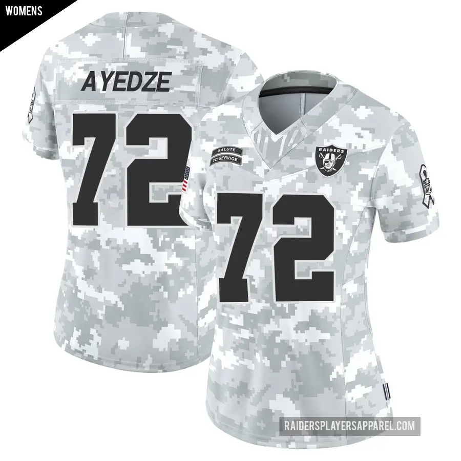 Women's Las Vegas Raiders ＃72 Gottlieb Ayedze Arctic Camo Limited 2024 Salute to Service Jersey