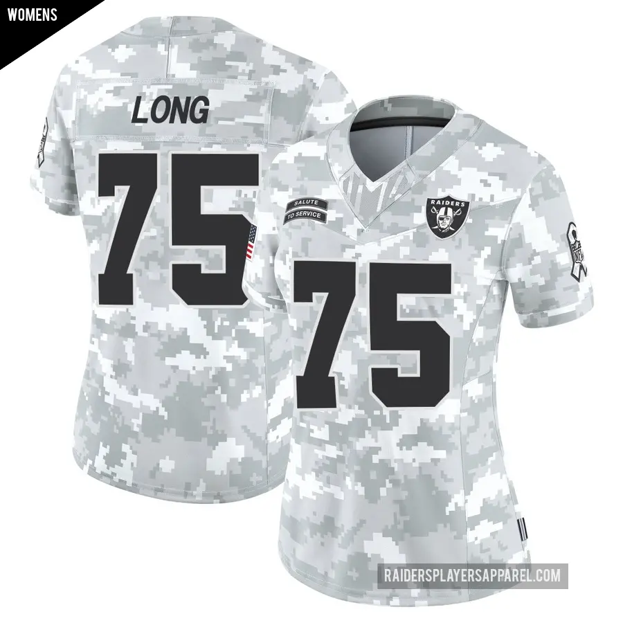 Women's Las Vegas Raiders ＃75 Howie Long Arctic Camo Limited 2024 Salute to Service Jersey