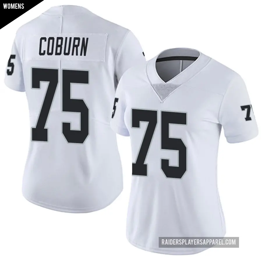 Women's Las Vegas Raiders ＃75 Keondre Coburn White Limited Vapor Untouchable Jersey
