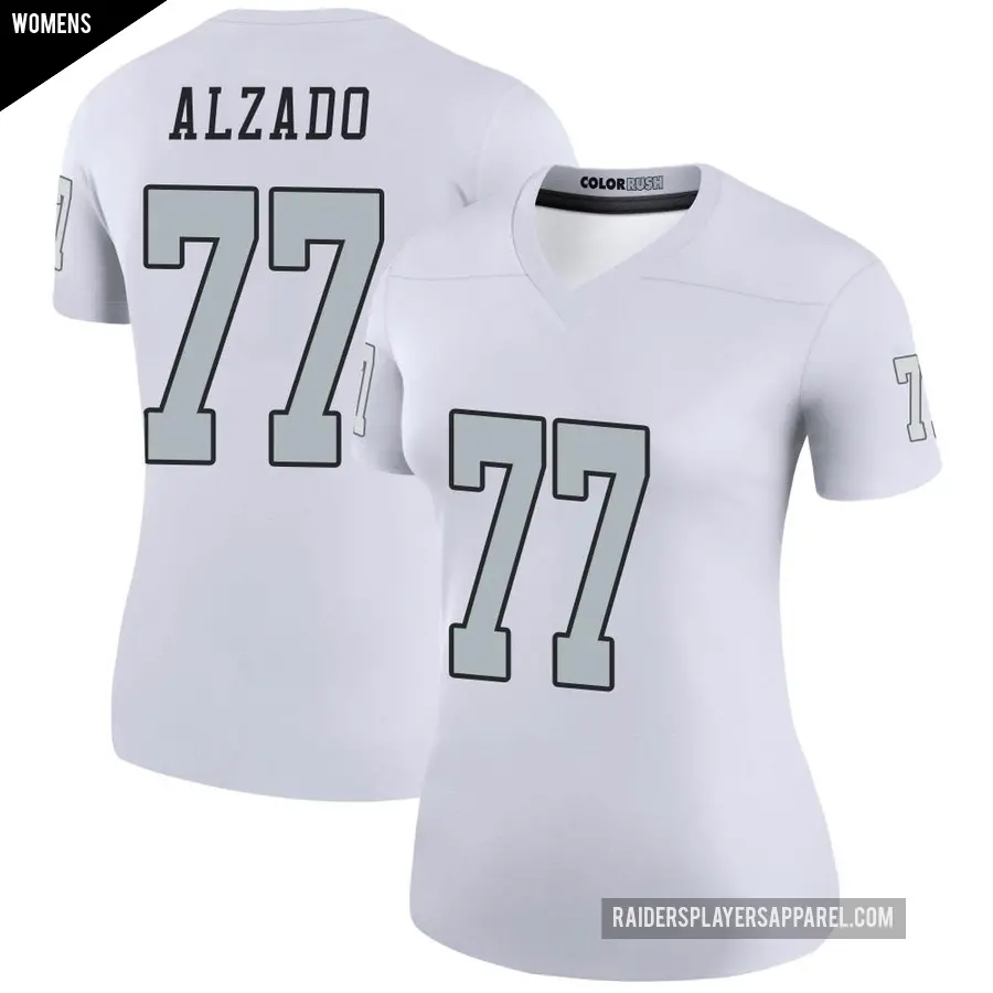 Women's Las Vegas Raiders ＃77 Lyle Alzado White Legend Color Rush Jersey
