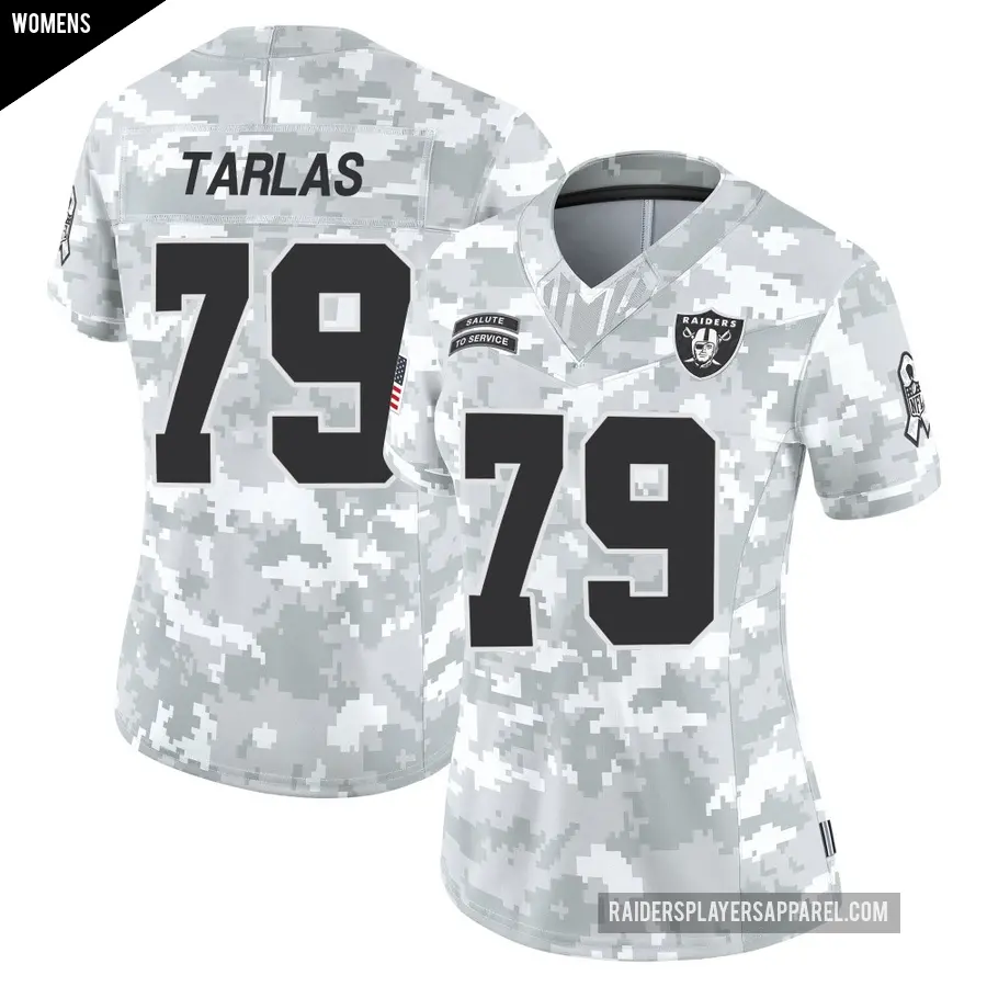 Women's Las Vegas Raiders ＃79 George Tarlas Arctic Camo Limited 2024 Salute to Service Jersey