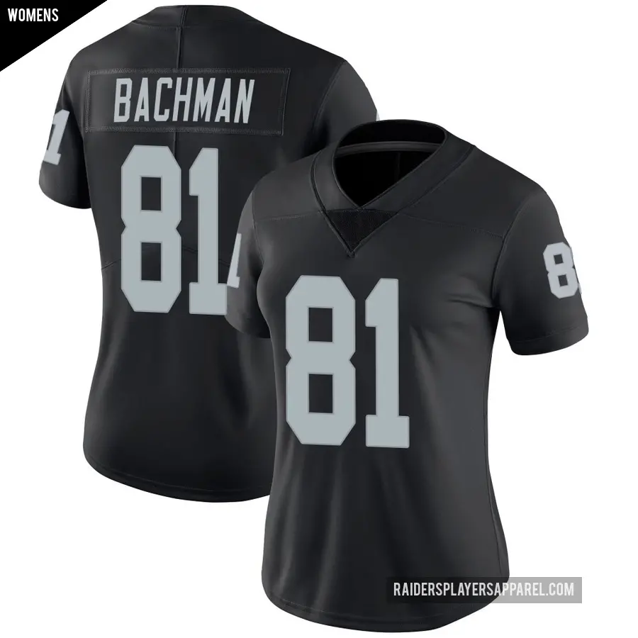 Women's Las Vegas Raiders ＃81 Alex Bachman Black Limited Team Color Vapor Untouchable Jersey