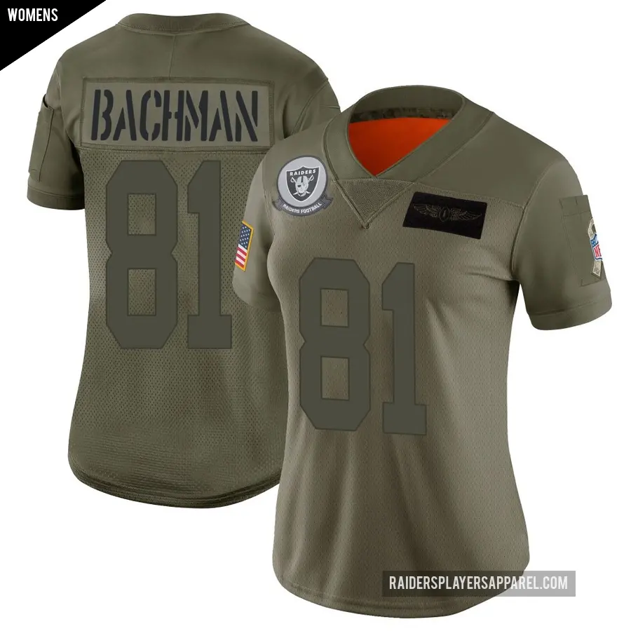 Women's Las Vegas Raiders ＃81 Alex Bachman Camo Limited 2019 Salute to Service Jersey