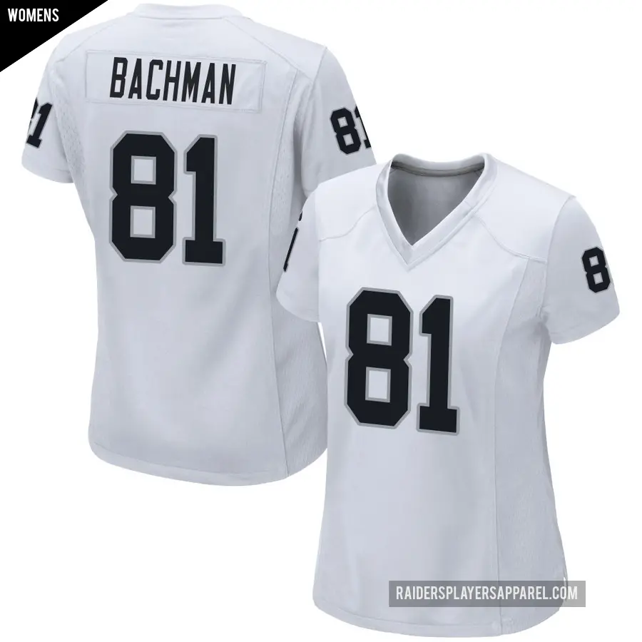 Women's Las Vegas Raiders ＃81 Alex Bachman White Game Jersey