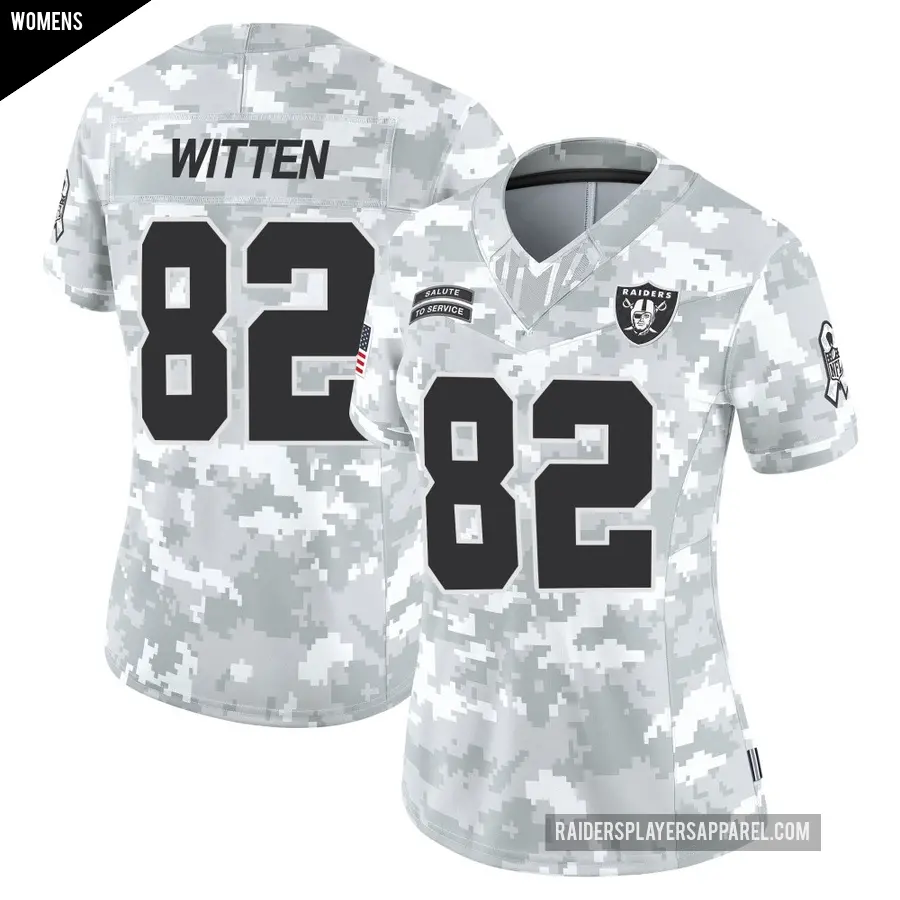 Women's Las Vegas Raiders ＃82 Jason Witten Arctic Camo Limited 2024 Salute to Service Jersey