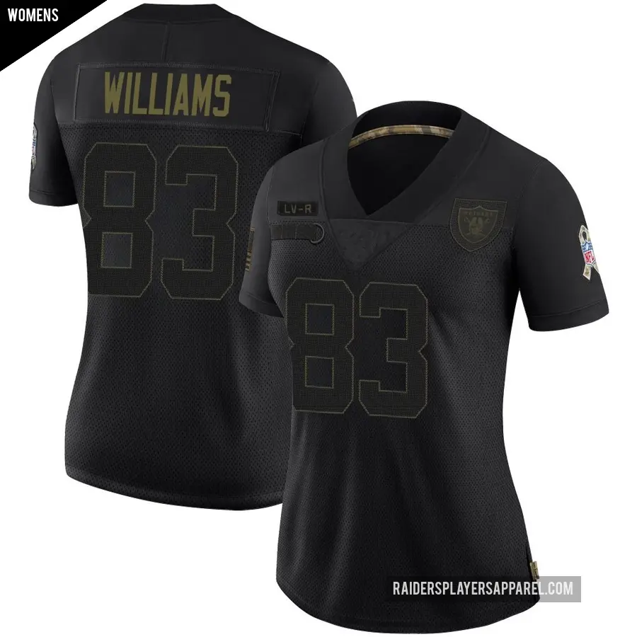 Women's Las Vegas Raiders ＃83 Seth Williams Black Limited 2020 Salute To Service Jersey