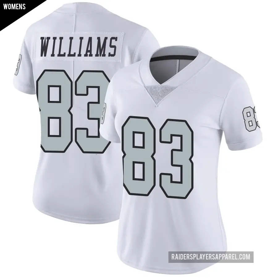 Women's Las Vegas Raiders ＃83 Seth Williams White Limited Color Rush Jersey