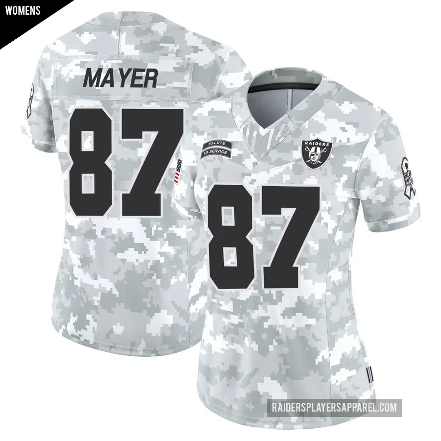 Women's Las Vegas Raiders ＃87 Michael Mayer Arctic Camo Limited 2024 Salute to Service Jersey