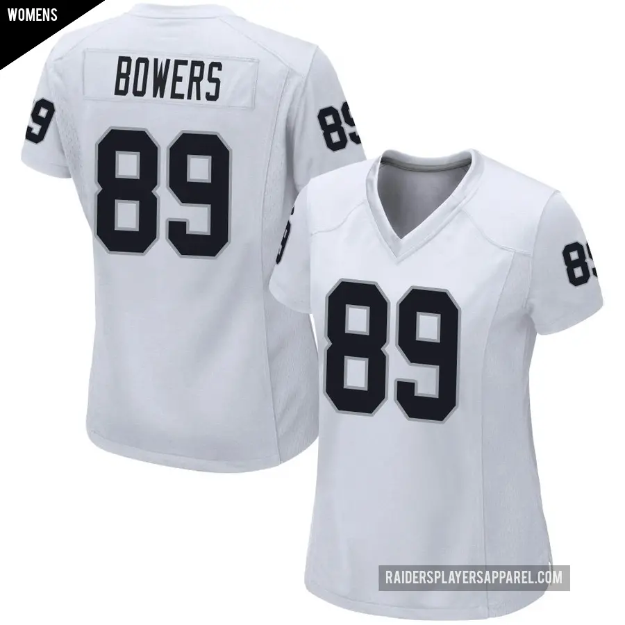 Women's Las Vegas Raiders ＃89 Brock Bowers White Game Jersey