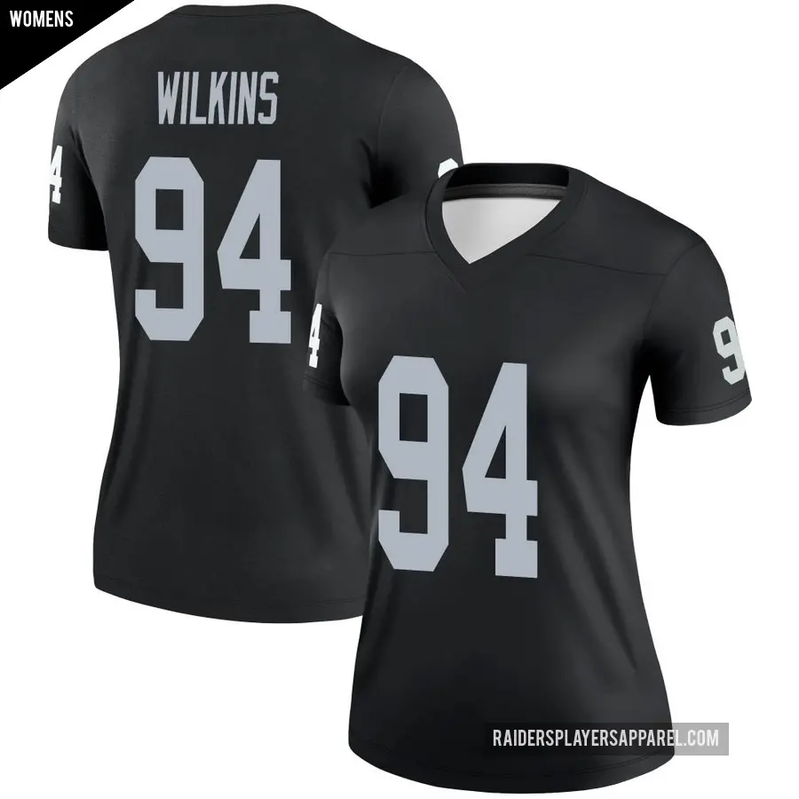 Women's Las Vegas Raiders ＃94 Christian Wilkins Black Legend Jersey