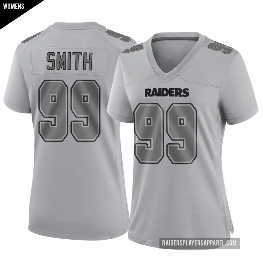Women's Las Vegas Raiders ＃99 Aldon Smith Gray Game Atmosphere Fashion Jersey