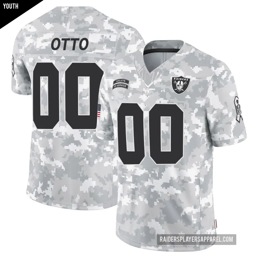 Youth Las Vegas Raiders ＃00 Jim Otto Arctic Camo Limited 2024 Salute to Service Jersey