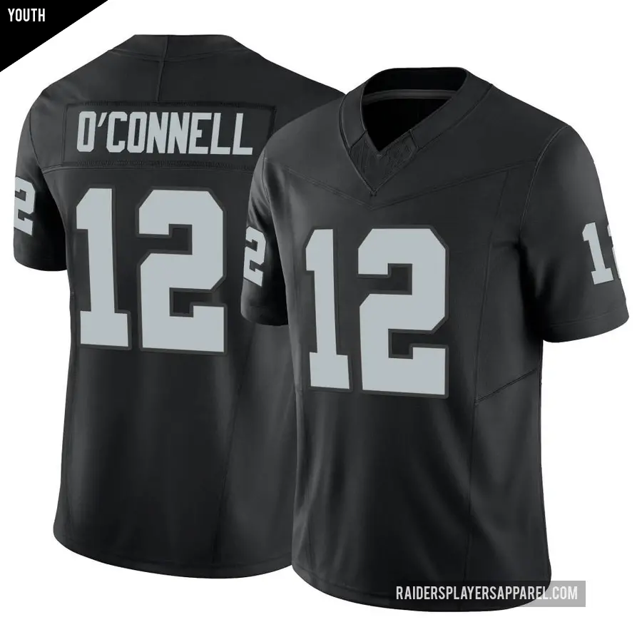 Youth Las Vegas Raiders ＃12 Aidan O'Connell Black Limited Vapor F.U.S.E. Jersey