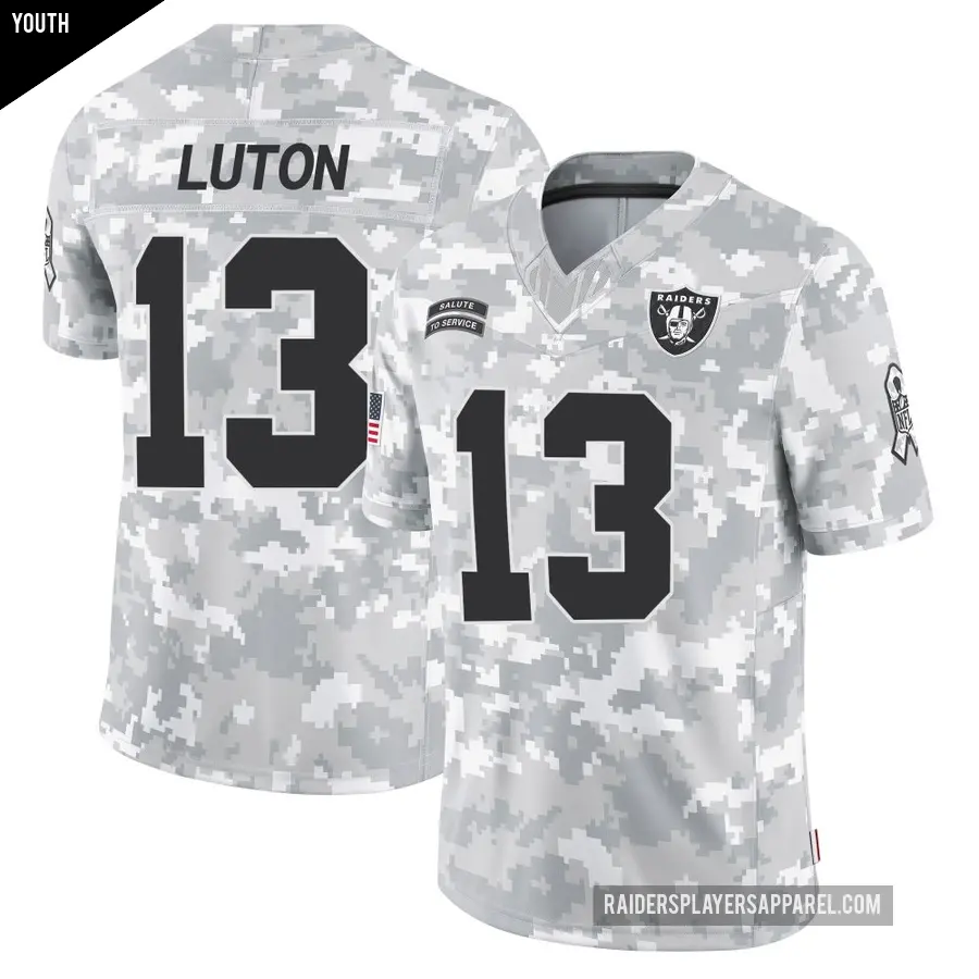 Youth Las Vegas Raiders ＃13 Jake Luton Arctic Camo Limited 2024 Salute to Service Jersey