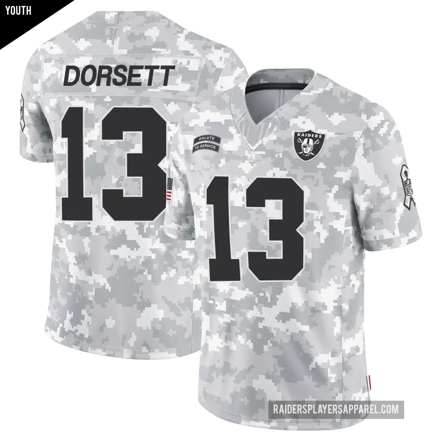 Youth Las Vegas Raiders ＃13 Phillip Dorsett Arctic Camo Limited 2024 Salute to Service Jersey