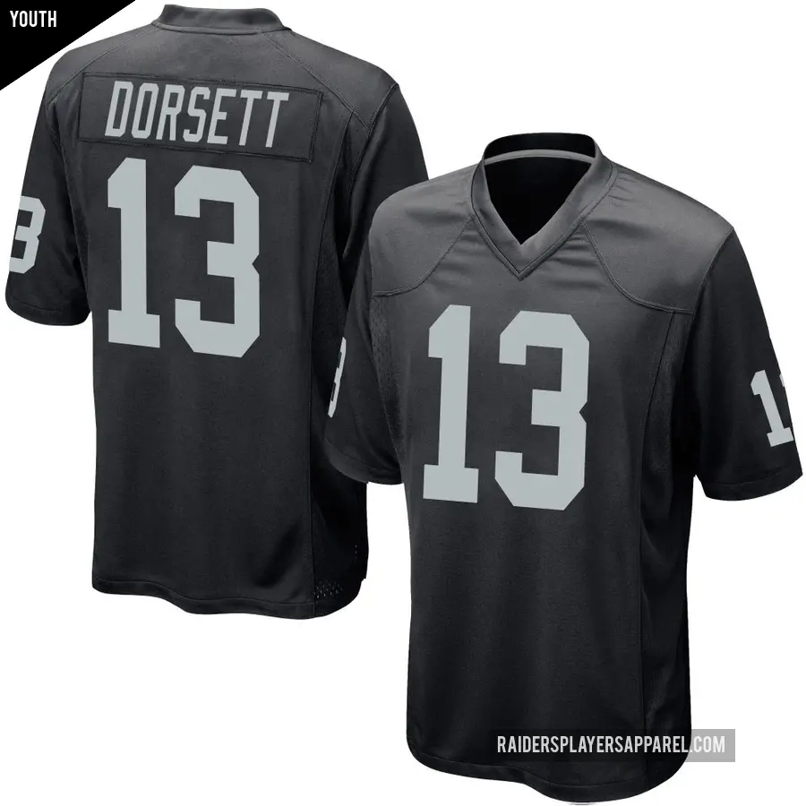 Youth Las Vegas Raiders ＃13 Phillip Dorsett Black Game Team Color Jersey