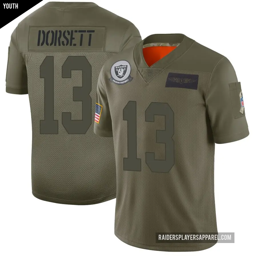 Youth Las Vegas Raiders ＃13 Phillip Dorsett Camo Limited 2019 Salute to Service Jersey