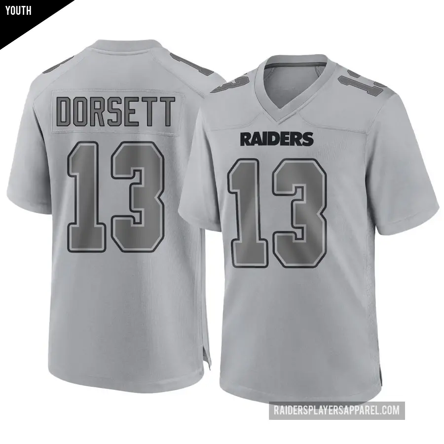 Youth Las Vegas Raiders ＃13 Phillip Dorsett Gray Game Atmosphere Fashion Jersey