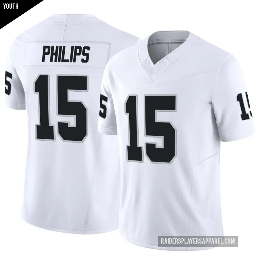 Youth Las Vegas Raiders ＃15 Kyle Philips White Limited Vapor F.U.S.E. Jersey