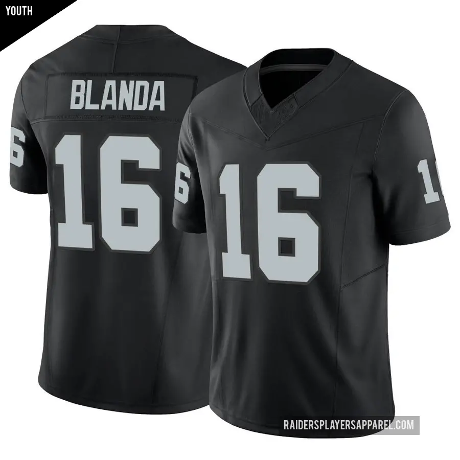 Youth Las Vegas Raiders ＃16 George Blanda Black Limited Vapor F.U.S.E. Jersey
