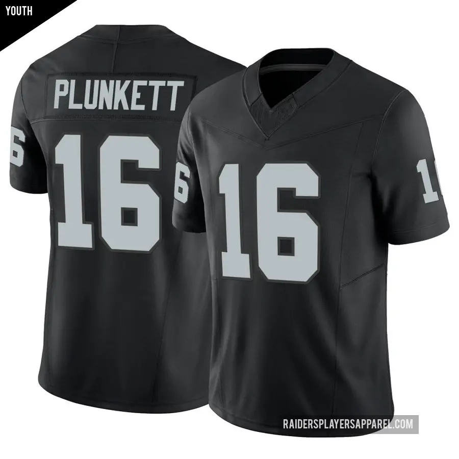 Youth Las Vegas Raiders ＃16 Jim Plunkett Black Limited Vapor F.U.S.E. Jersey