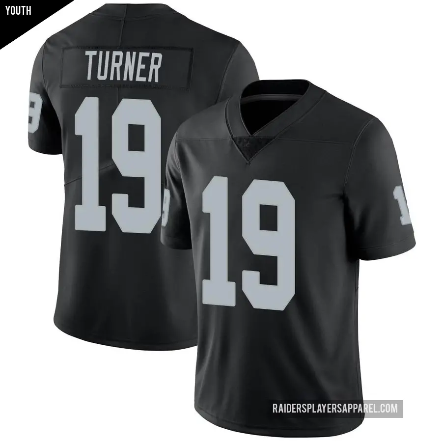 Youth Las Vegas Raiders ＃19 DJ Turner Black Limited Team Color Vapor Untouchable Jersey