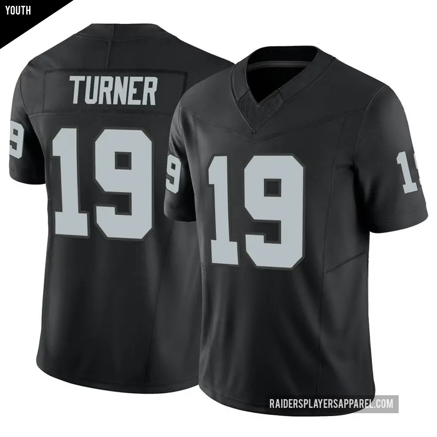 Youth Las Vegas Raiders ＃19 DJ Turner Black Limited Vapor F.U.S.E. Jersey