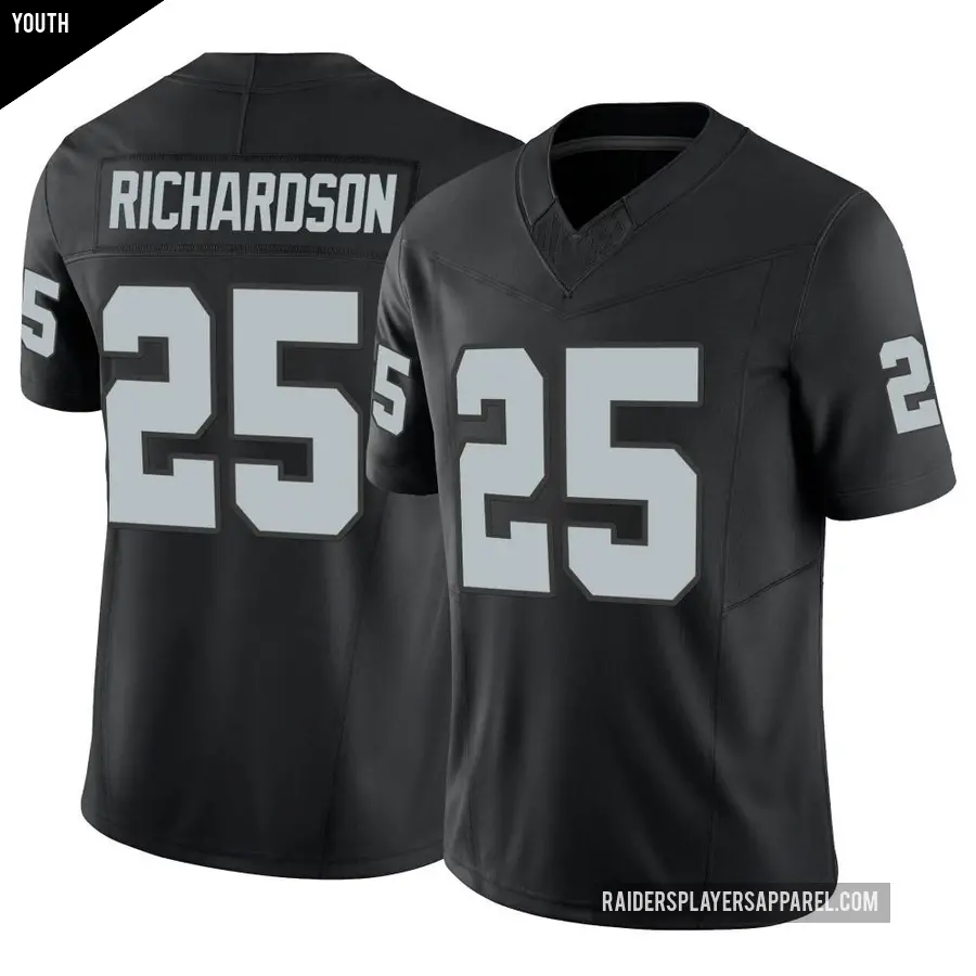 Youth Las Vegas Raiders ＃25 Decamerion Richardson Black Limited Vapor F.U.S.E. Jersey