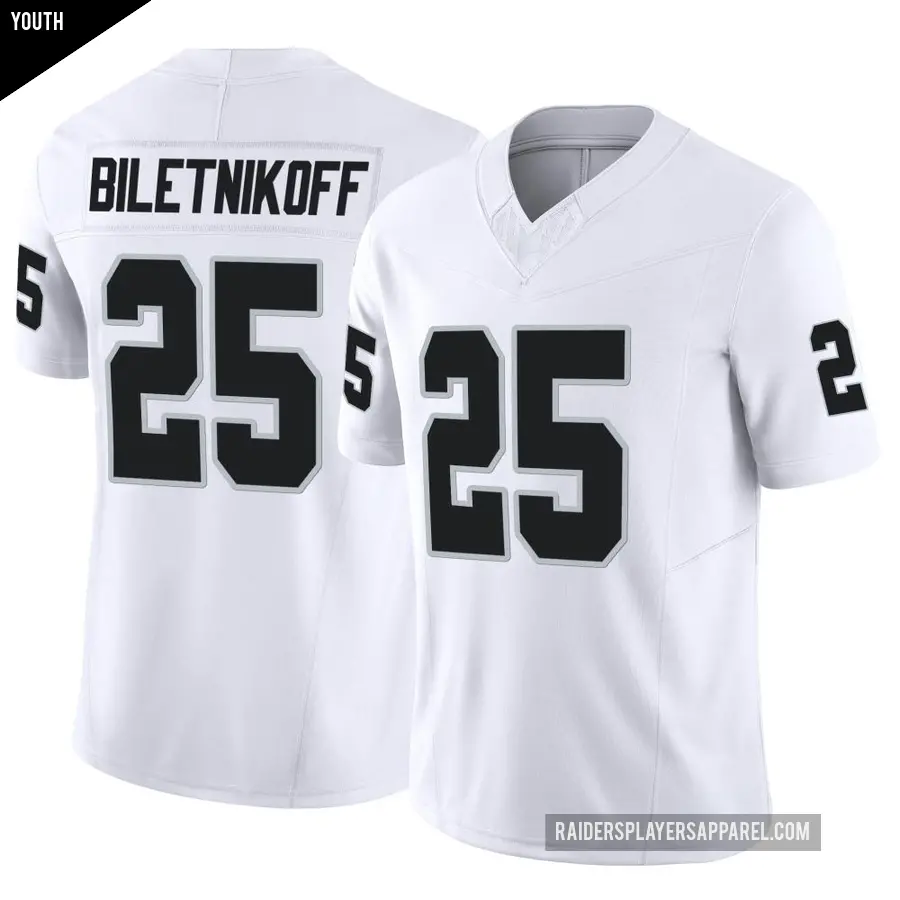 Youth Las Vegas Raiders ＃25 Fred Biletnikoff White Limited Vapor F.U.S.E. Jersey