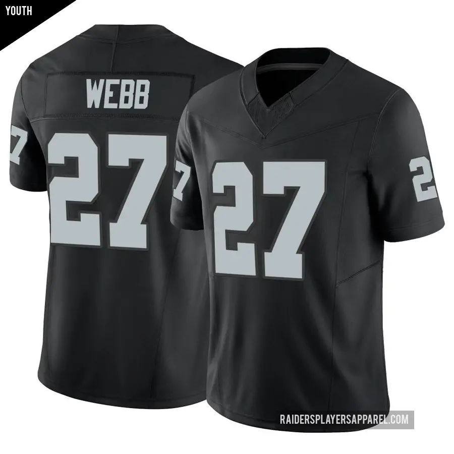 Youth Las Vegas Raiders ＃27 Sam Webb Black Limited Vapor F.U.S.E. Jersey