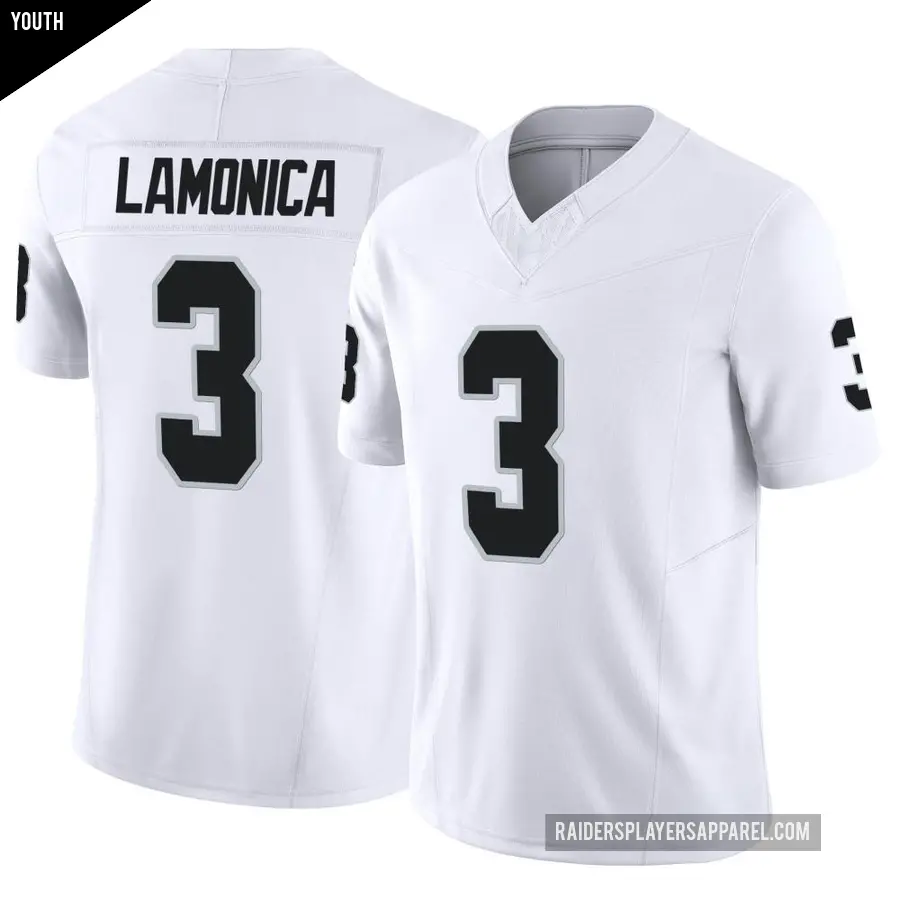 Youth Las Vegas Raiders ＃3 Daryle Lamonica White Limited Vapor F.U.S.E. Jersey