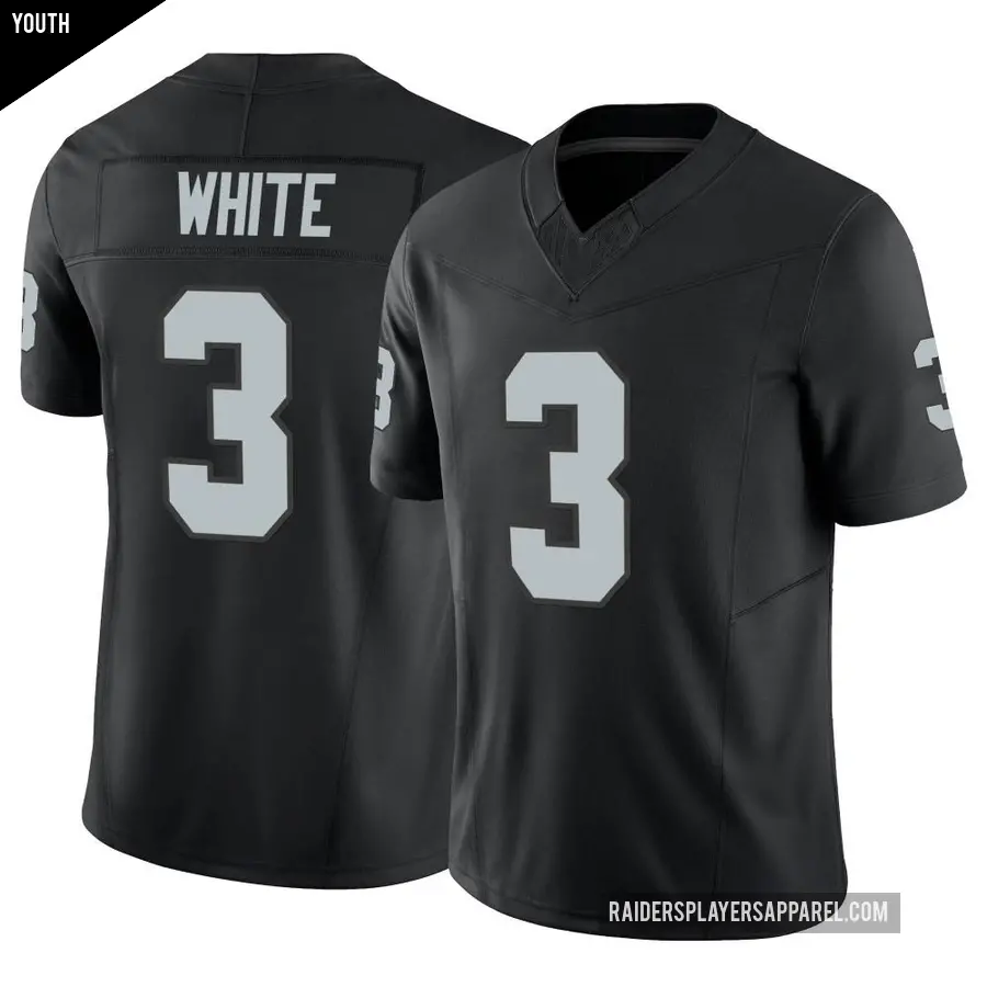 Youth Las Vegas Raiders ＃3 Zamir White Black Limited Vapor F.U.S.E. Jersey